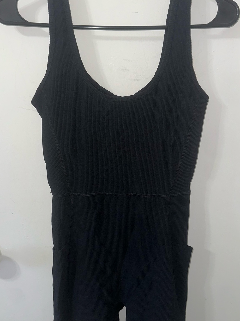 Active by Teal Black Ribbed Romper